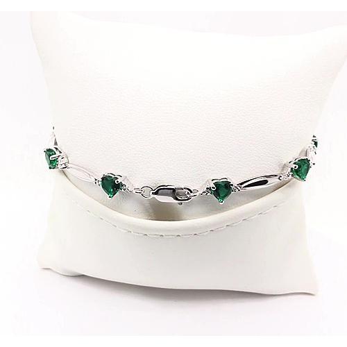 Grüner Smaragd Herzform Diamant Armband 9,54 Karat Schmuck - harrychadent.ch