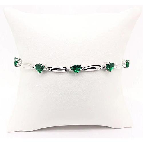 Grüner Smaragd Herzform Diamant Armband 9,54 Karat Schmuck - harrychadent.ch