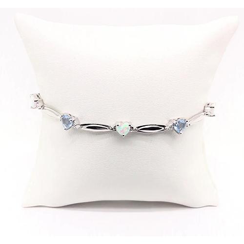 Herzform Aquamarin & Opal Diamant Armband 9,54 Karat - harrychadent.ch