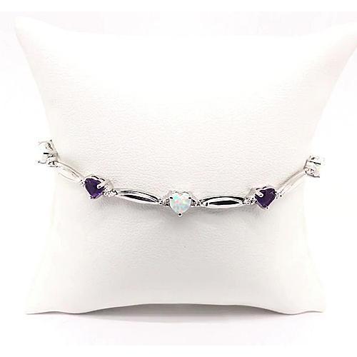 Herzform Lila Amethyst & Opal Diamant Armband 9,54 Karat - harrychadent.ch