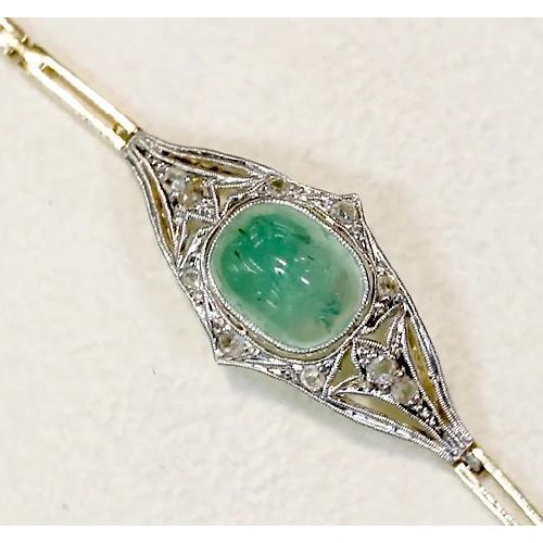 Jade Armband runder Diamant Lünette Set 6,50 Karat Two Tone Gold 14K - harrychadent.ch