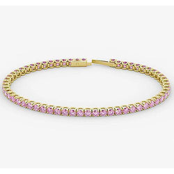 Pink Sapphire Tennis Armband 5.90 Karat Damen Weißgold Schmuck