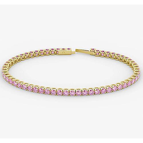 Pink Sapphire Tennis Armband 5.90 Karat Damen Weißgold Schmuck - harrychadent.ch