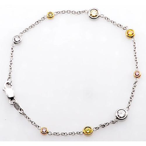 Rosa & Gelbes Saphir-Diamant-Armband 2.95 Karat Damen Schmuck - harrychadent.ch