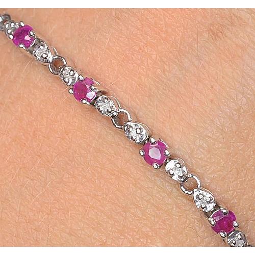 Rosa Saphir Diamant Tennisarmband 9 Karat Damen Schmuck Neu - harrychadent.ch