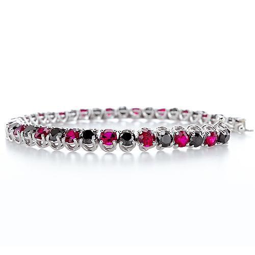 Ruby & Black Diamant Tennisarmband Krappenset 11,70 Karat - harrychadent.ch