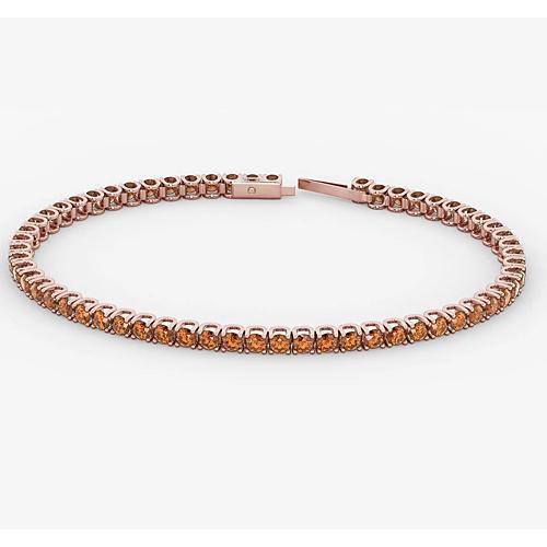 Tennis Armband Roségold Orange Saphir 5,90 Karat Schmuck Neu - harrychadent.ch