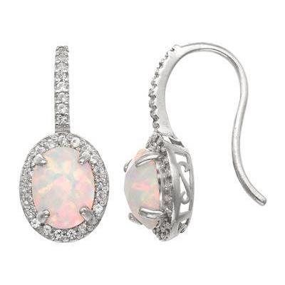 13 Karat Krappen-Set Opal und Diamanten Ohrhänger Weißgold 14K - harrychadent.ch