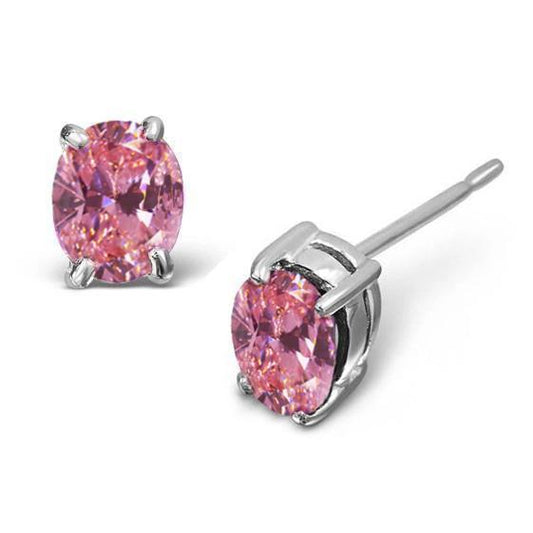 echter oval saphir 2Karat ohrring Vorderansicht