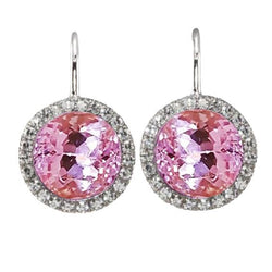 33 Karat Rosa Rundschliff Kunzit Diamant Ohrring Goldschmuck 14K