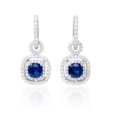3,52 ct Ceylon-Saphir mit Diamanten Lady Dangle Ohrringe