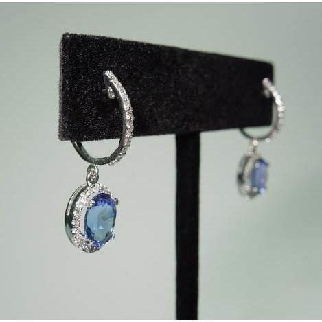 echter oval diamant 3.64Karat ohrring Vorderansicht