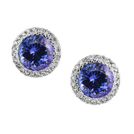 echter round diamant 5.20Karat ohrring Vorderansicht