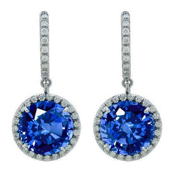 6.50 Karat Smaragd und Diamant Ohrringe Weißgold 14K