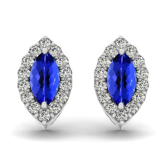 echter marquise diamant 7Karat ohrring Vorderansicht