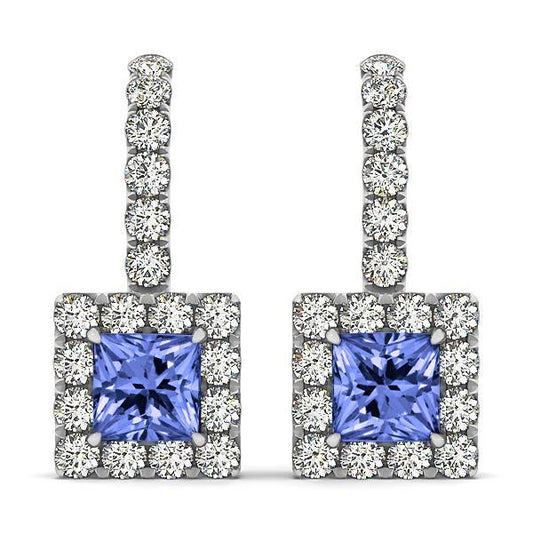 echter princess diamant 7Karat ohrring Vorderansicht