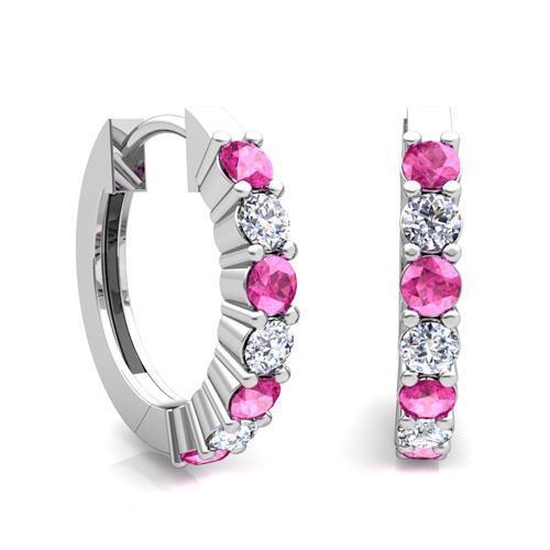 echter round diamant 14Karat ohrring Vorderansicht