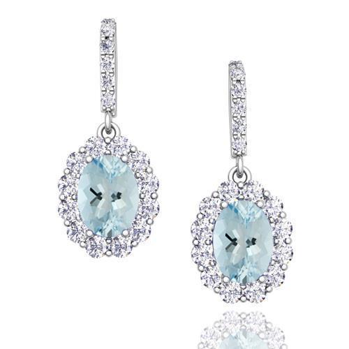 echter oval diamant 4.85Karat ohrring Vorderansicht