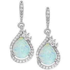 Birnen-Opal mit runden Diamanten 11,30 ct Ohrhänger Weißgold 14K - harrychadent.ch