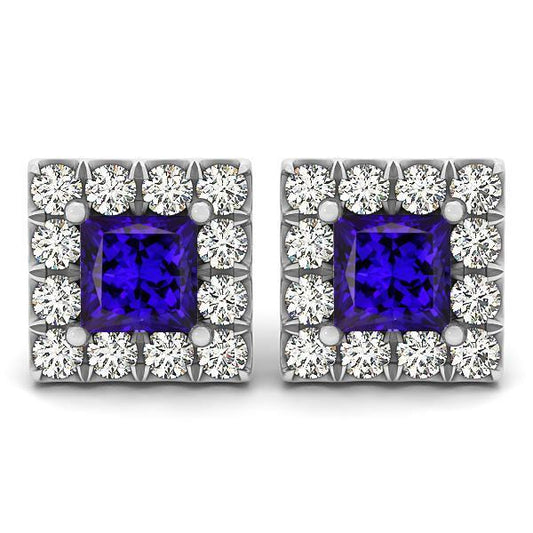 echter princess diamant 6.50Karat ohrring Vorderansicht