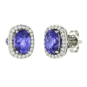 echter round diamant 5.50Karat ohrring Vorderansicht