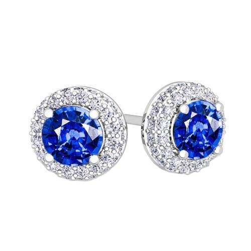 echter round diamant 4.70Karat ohrring Vorderansicht