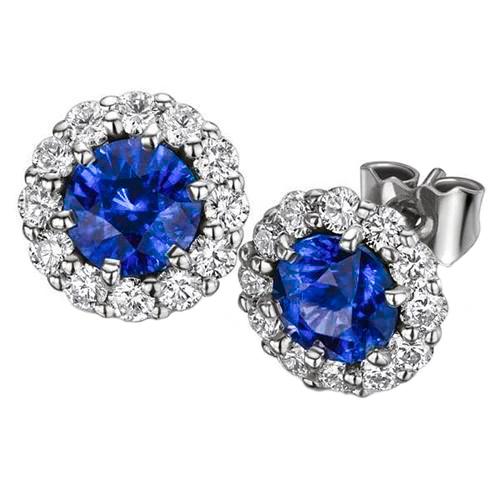 echter round diamant 6Karat ohrring Vorderansicht