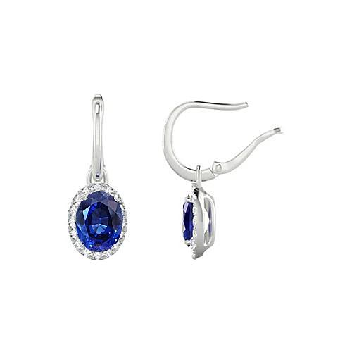 echter oval diamant 5Karat ohrring Vorderansicht