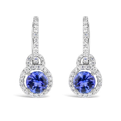 Damen Ohrhänger 5,50 Karat Tansanit mit Diamanten Neu