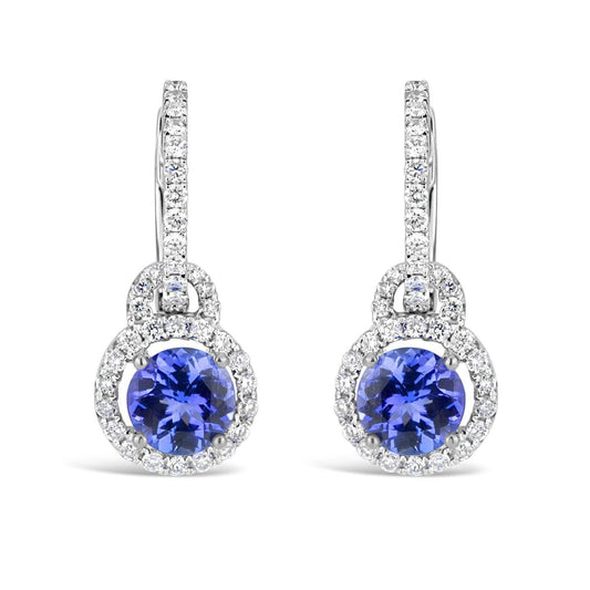 Damen Ohrhänger 5,50 Karat Tansanit mit Diamanten Neu - harrychadent.ch