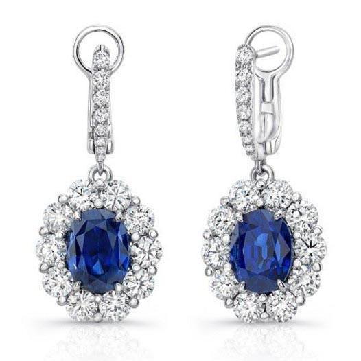 echter oval diamant 6Karat ohrring Vorderansicht