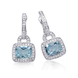 Damen Ohrhänger Aquamarin & Diamanten 6,50 ct Weißgold