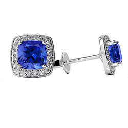 Damen Ohrstecker 4,50 Karat Tansanit mit Diamanten Schmuck