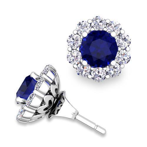 echter round diamant 6Karat ohrring Vorderansicht