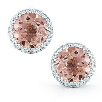 Damen-Ohrstecker mit Morganit und Diamanten in Roségold, 16.70 ct - harrychadent.ch