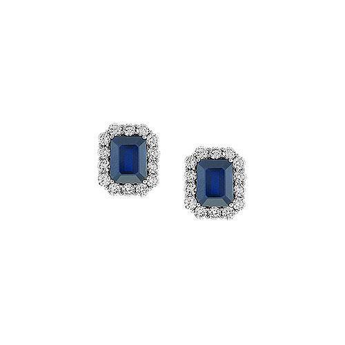 Damen Ohrstecker Sri Lanka Blauer Saphir Runder Diamant 2 Karat - harrychadent.ch