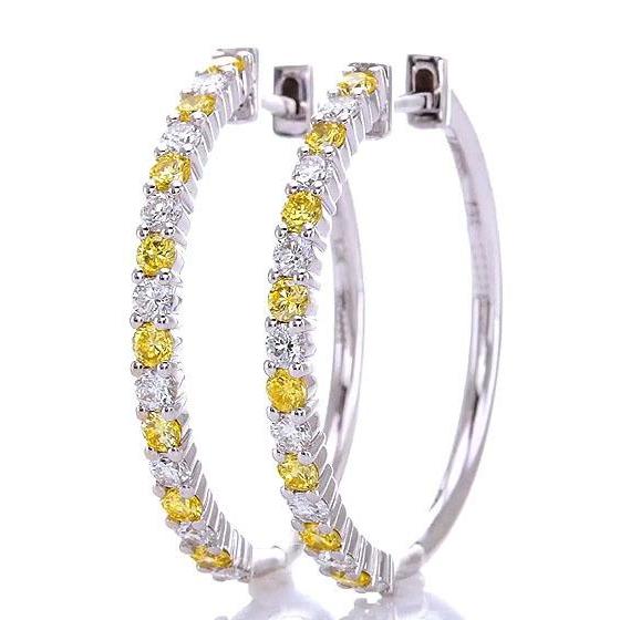 Diamant Creolen 4,80 Karat Gelbe Saphire Schmuck - harrychadent.ch