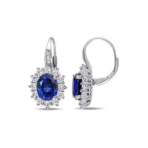 echter oval diamant 3.80Karat ohrring Vorderansicht