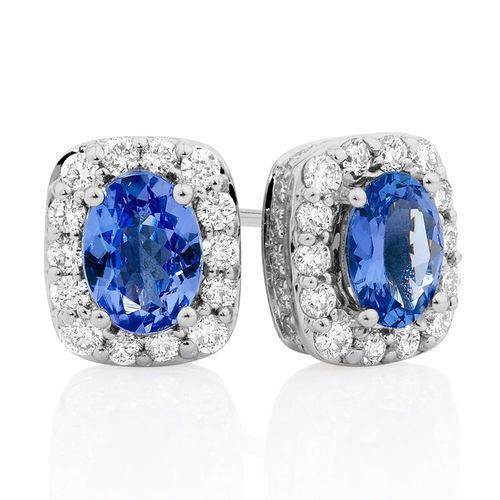 echter oval diamant 5.40Karat ohrring Vorderansicht