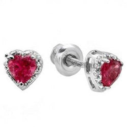Herzschliff rosa Turmalin mit Diamant Ohrstecker 16,40 Karat