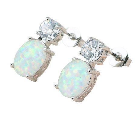 Krappenset 13 Kt Opal Und Diamanten Ohrstecker Gold Weiß 14K - harrychadent.ch