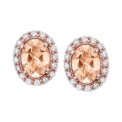 echter oval morganit 6.50Karat ohrring Vorderansicht