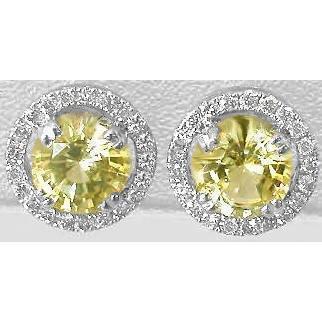 echter round diamant 5Karat ohrring Vorderansicht