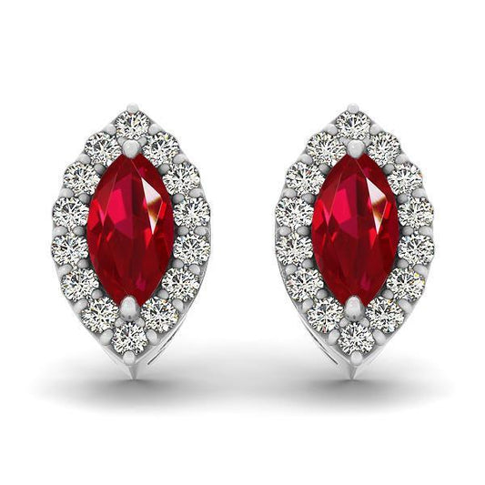 echter marquise rubin 6Karat ohrring Vorderansicht