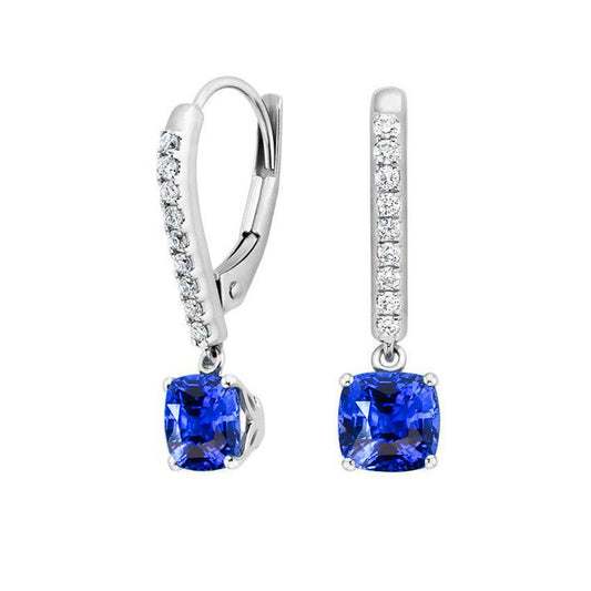 echter round diamant 3.70Karat ohrring Vorderansicht