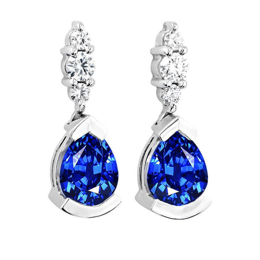 echter round diamant 4.60Karat ohrring Vorderansicht