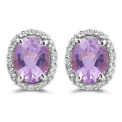 Ohrstecker aus rosa Kunzit und Diamant im Ovalschliff 30.48 Karat
