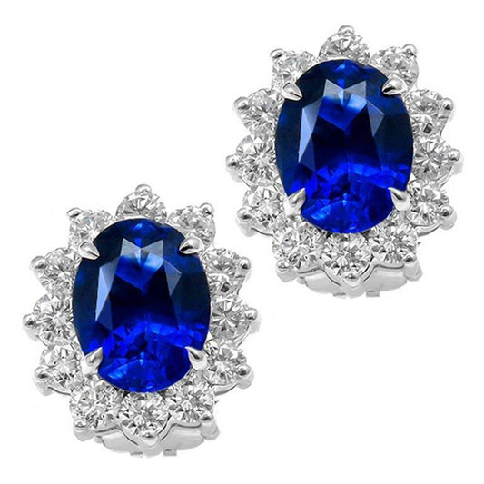 echter oval diamant 4.50Karat ohrring Vorderansicht