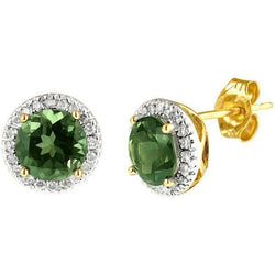 Ohrstecker mit Rundschliff 9,92 Karat mit Turmalin und Diamanten