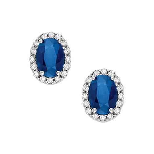 echter oval saphir 4.60Karat ohrring Vorderansicht